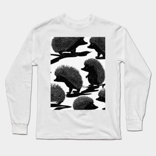 Hedgehogs Shadow Silhouette Anime Style Collection No. 36 Long Sleeve T-Shirt